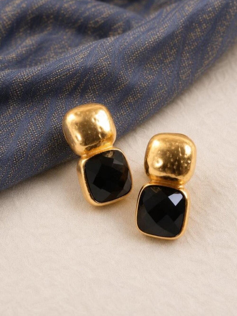 Julie Vos Catalina Obsidian Black Stud Earrings